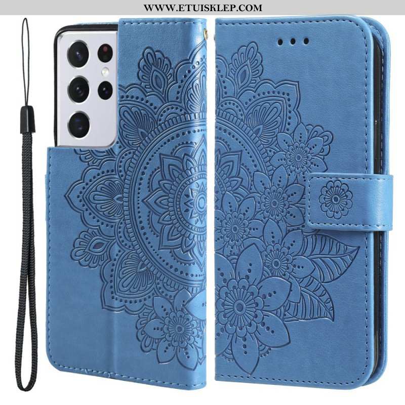 Etui Folio do Samsung Galaxy S21 Ultra 5G Kwiatowa Mandala